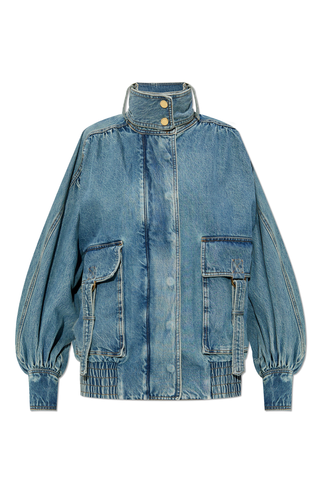 ジャケット・アウター Emblem Logo Denim Shirt Jacket lightblue Blue Denim jacket Illustration Zimmermann - footwear